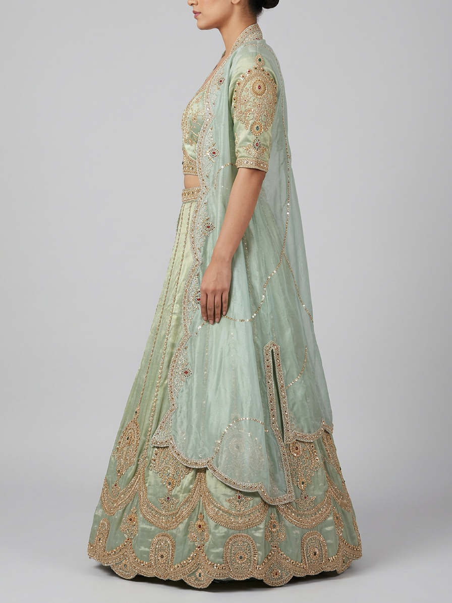 Bridal Lehnga — Model — right side view