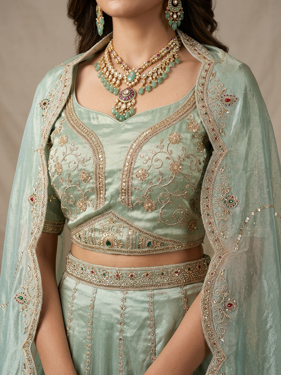 Bridal Lehnga — Model — clothing close-up
