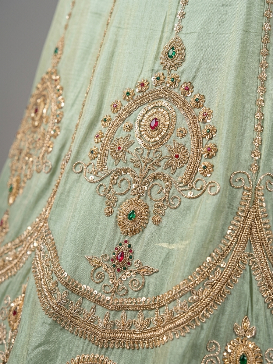 Bridal Lehnga — Fabric texture