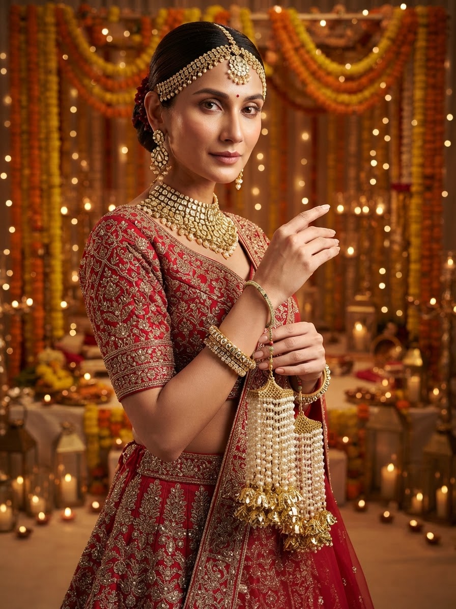 Pearl and Gold-Tone Bridal Kaleera