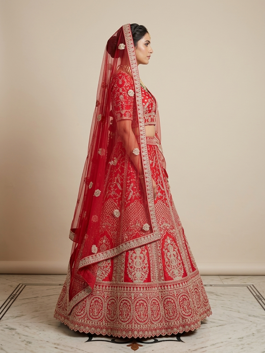 Bridal Lehnga — Model — right side view