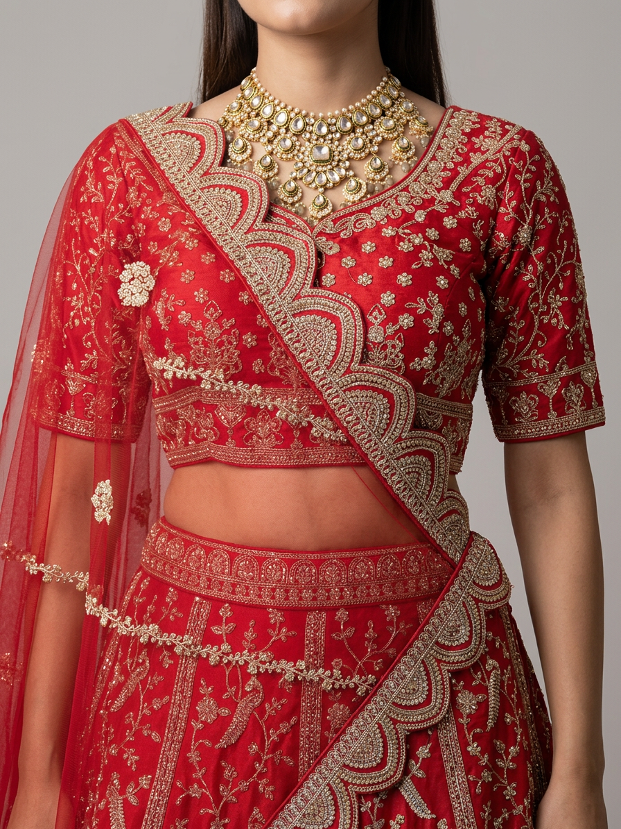 Bridal Lehnga — Model — clothing close-up