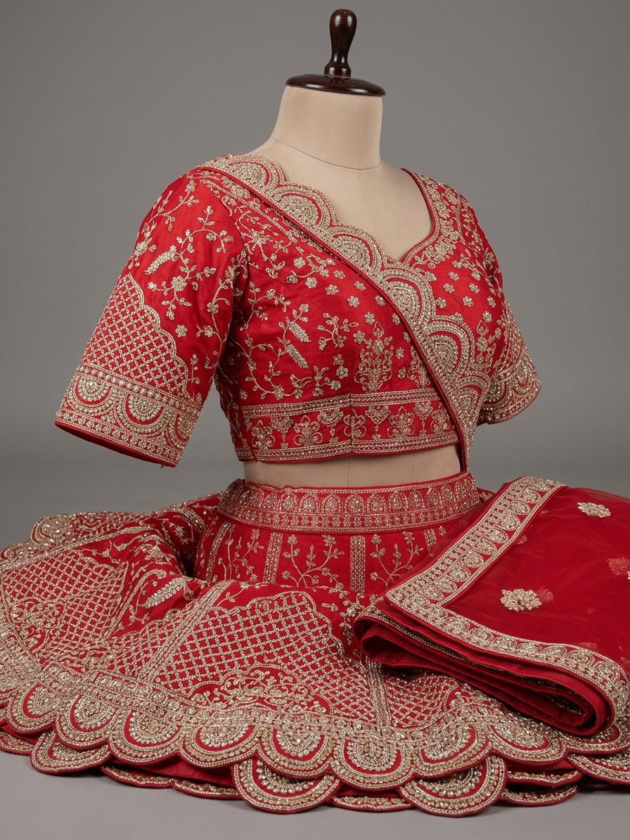 Bridal Lehnga — Fabric texture