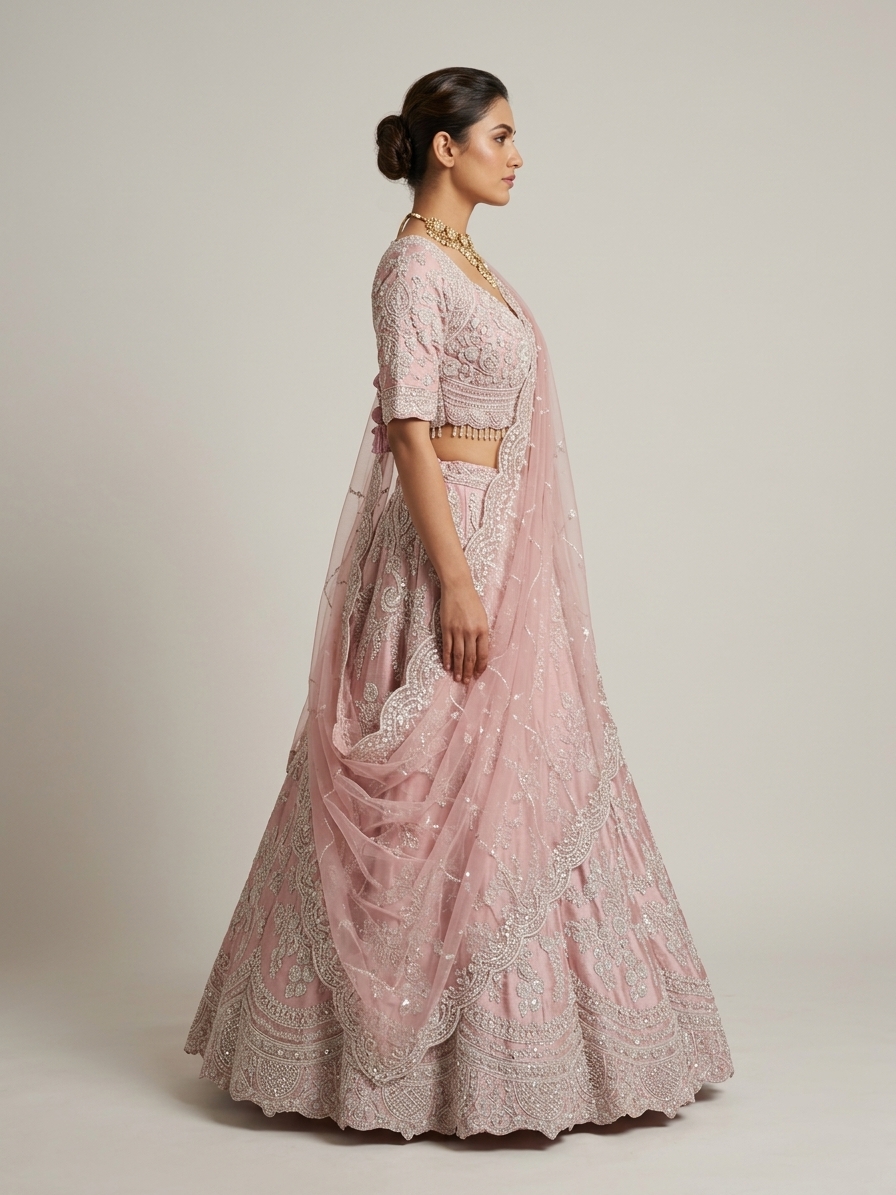 Bridal Lehnga — Model — right side view