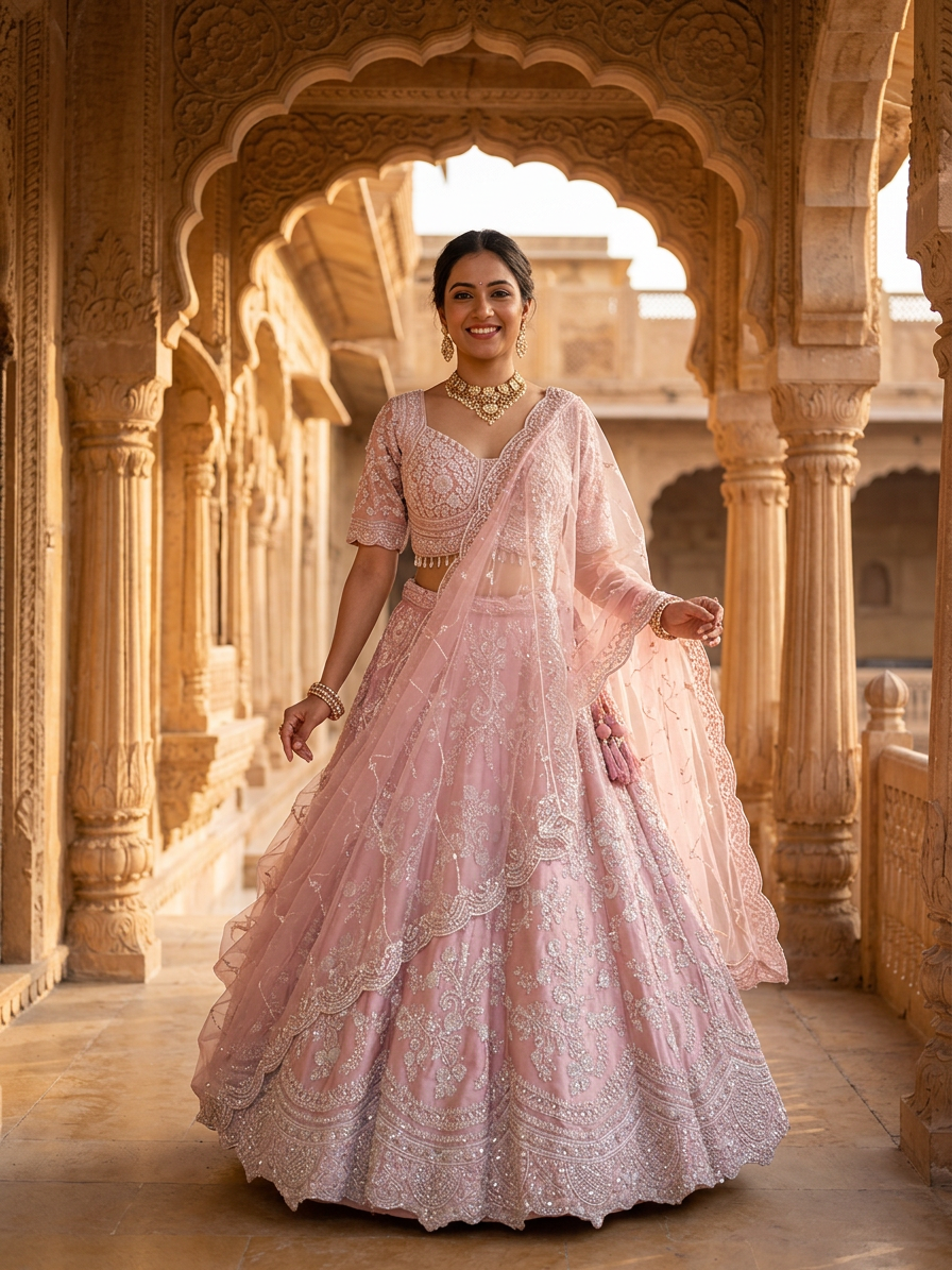 Bridal Lehnga — Bridesmaid / sister of the bride · Palace courtyard