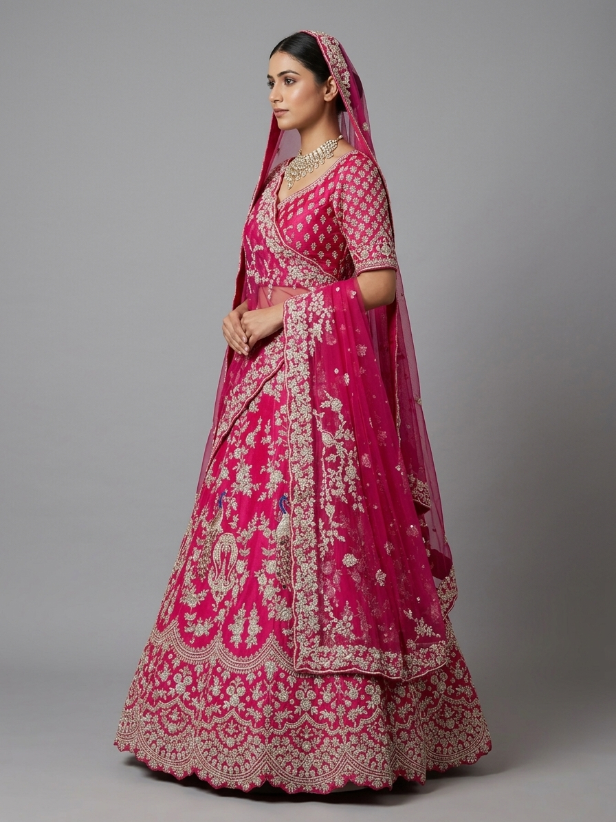 Bridal Lehnga - Sartaj -1 — Model — right side view