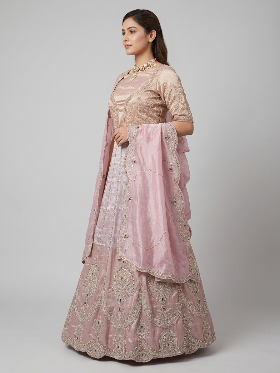 Bridal Lehnga — Model — left side view