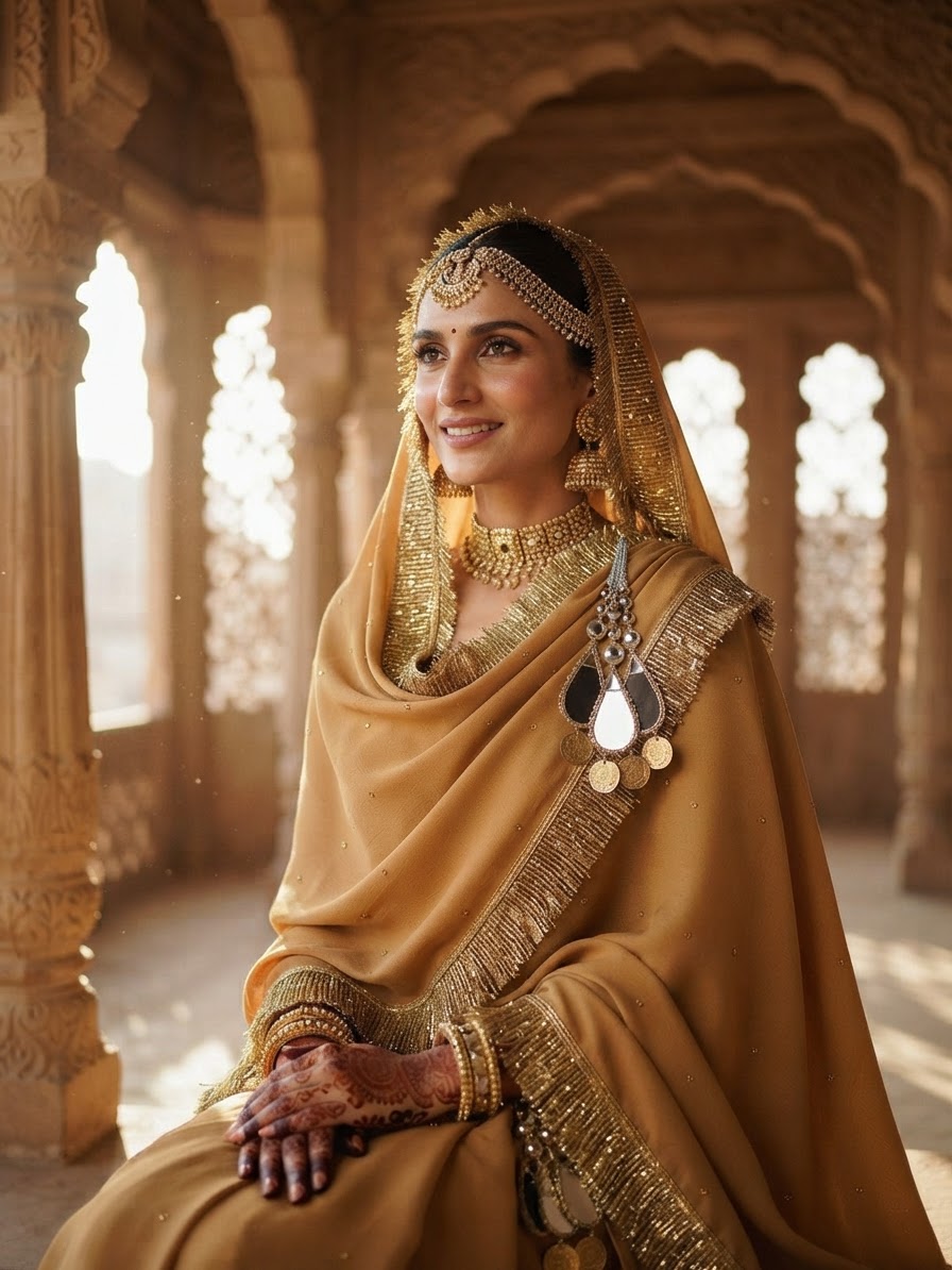 Gold Embellished Pashmina Shawl
