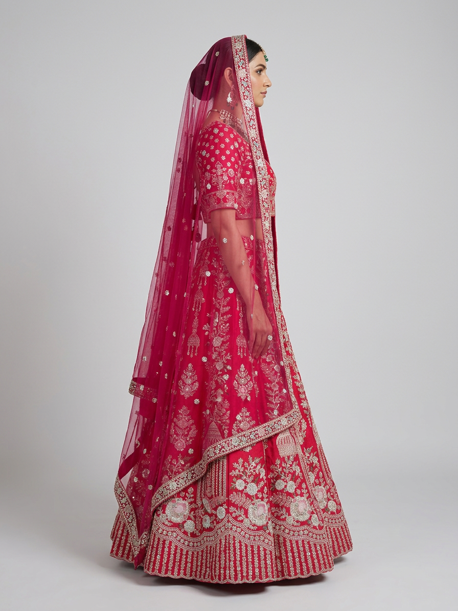 Bridal Lehnga — Model — right side view
