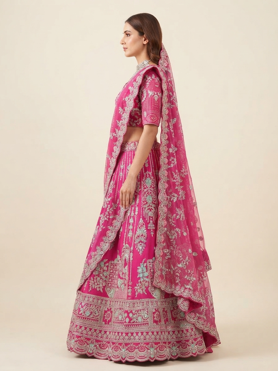 Bridal Lehnga - Sartaj -7 — Model — right side view