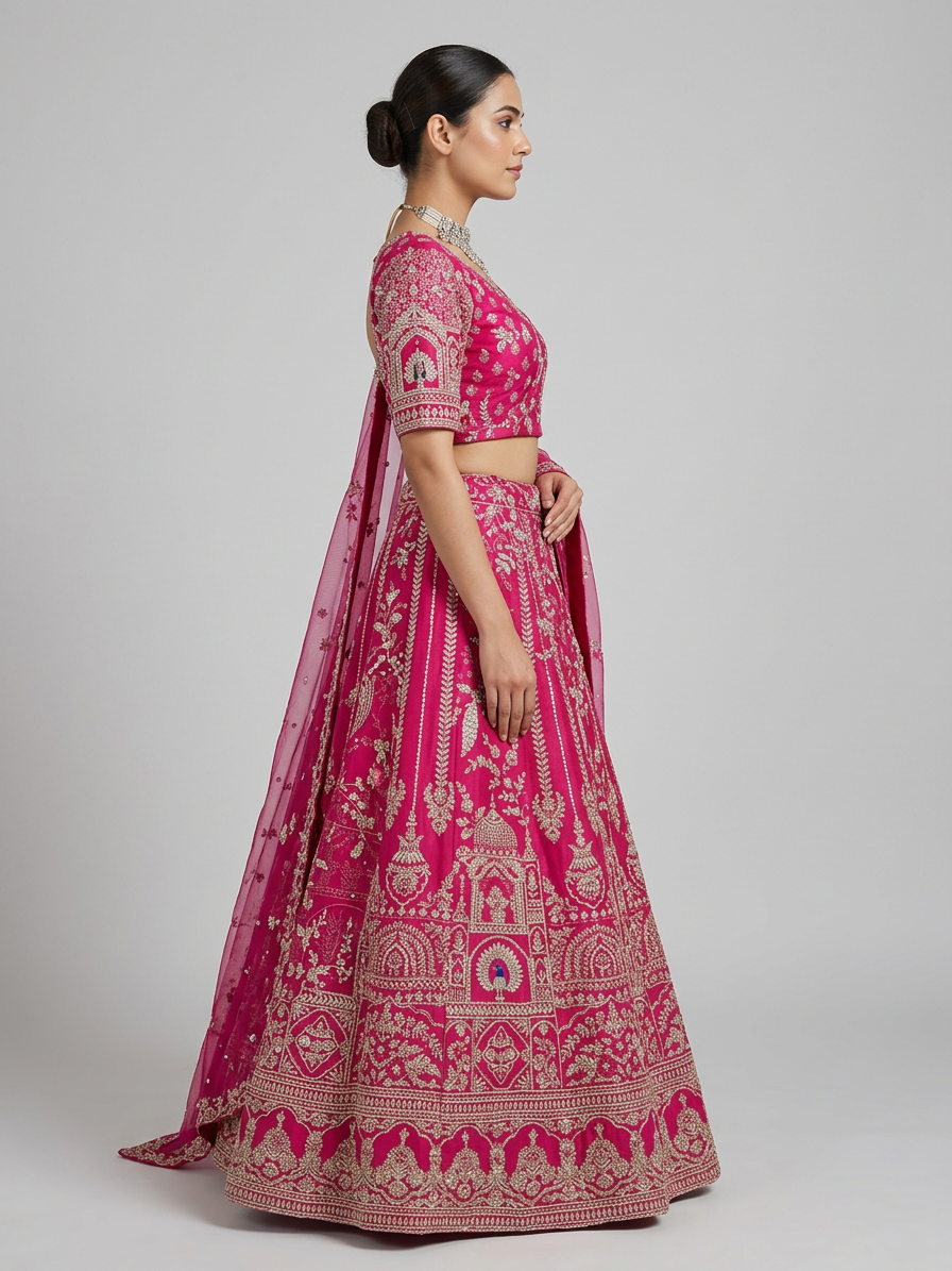Bridal Lehnga - Sartaj -12 — Model — right side view