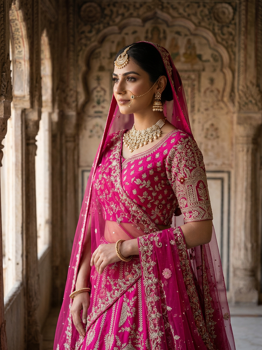 Bridal Lehnga - Sartaj -12 — Indian bride wearing it · Heritage haveli
