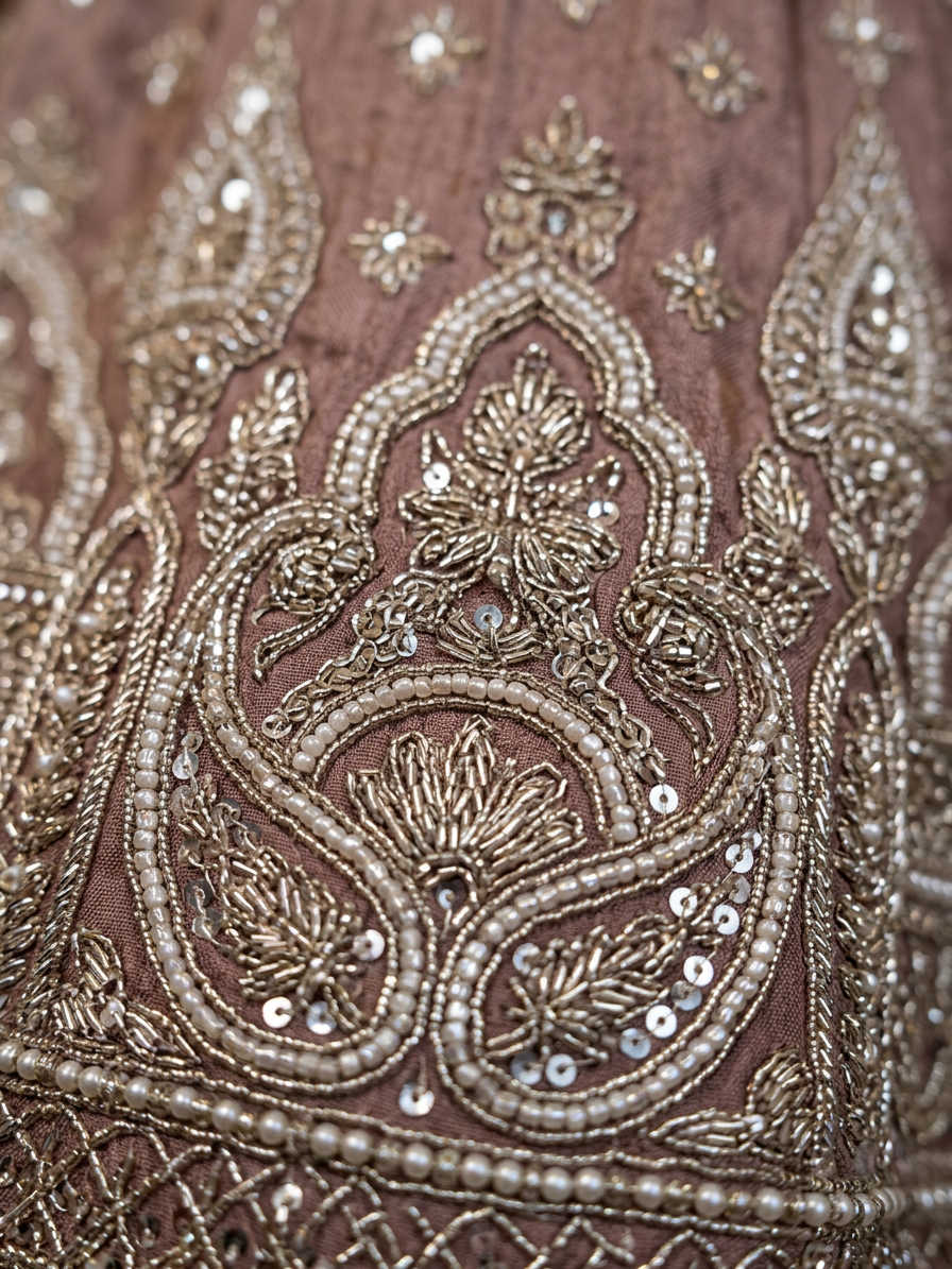 Bridal Lehnga — Macro — work close-up