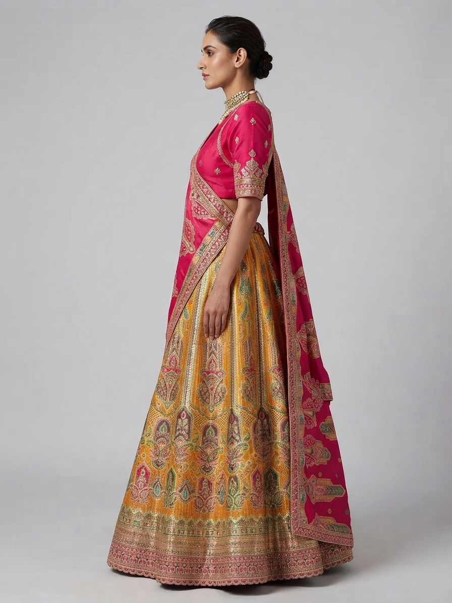 Bridal Lehnga — Model — left side view