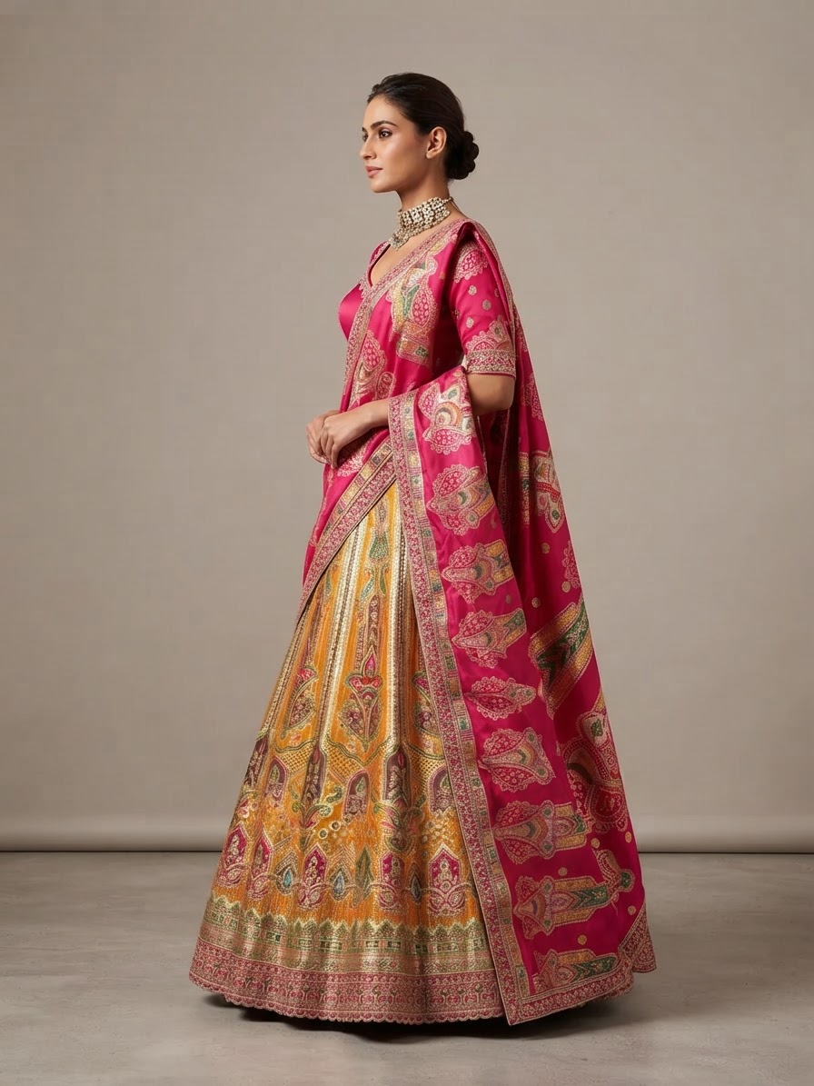 Bridal Lehnga — Model — right side view