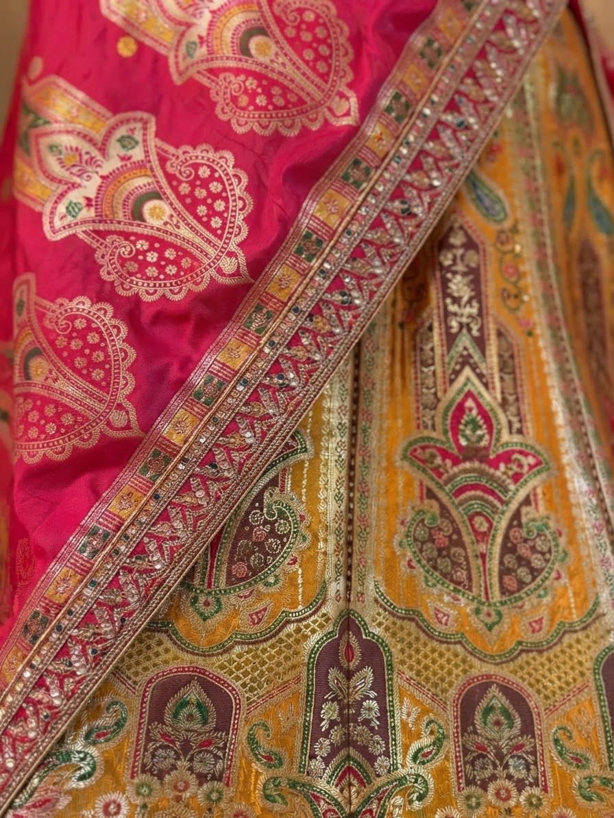 Bridal Lehnga — Macro — work close-up