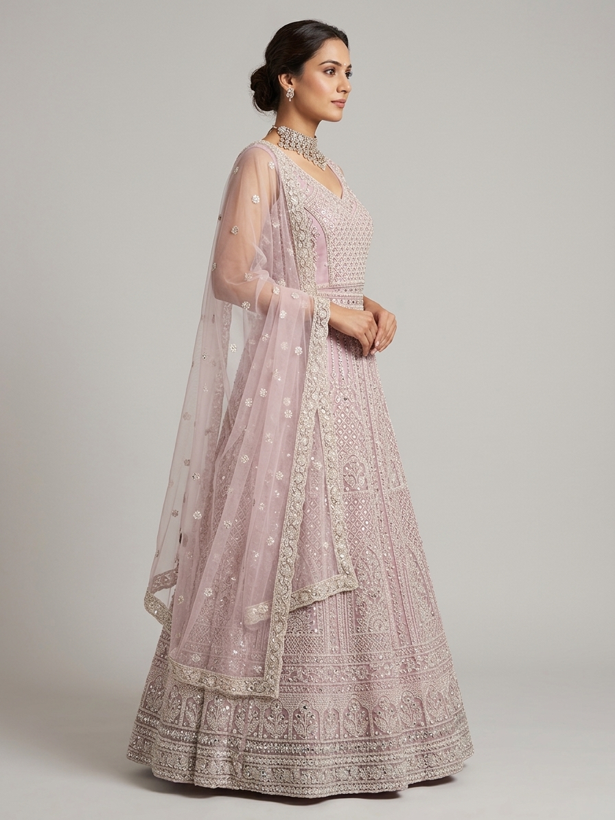 Bridal Lehnga — Model — right side view
