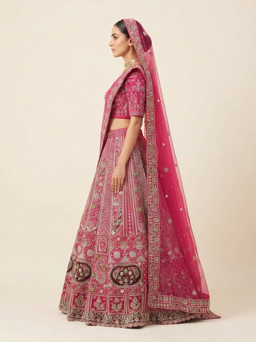 Bridal Lehnga - Kala Samrat - 2 — Model — left side view