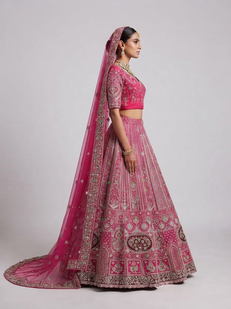 Bridal Lehnga - Kala Samrat - 2 — Model — right side view