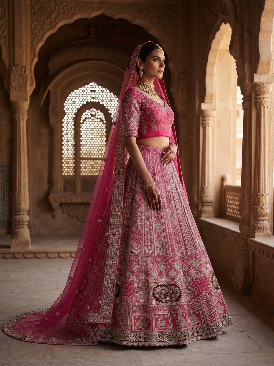Bridal Lehnga - Kala Samrat - 2 — Indian bride wearing it · Heritage haveli