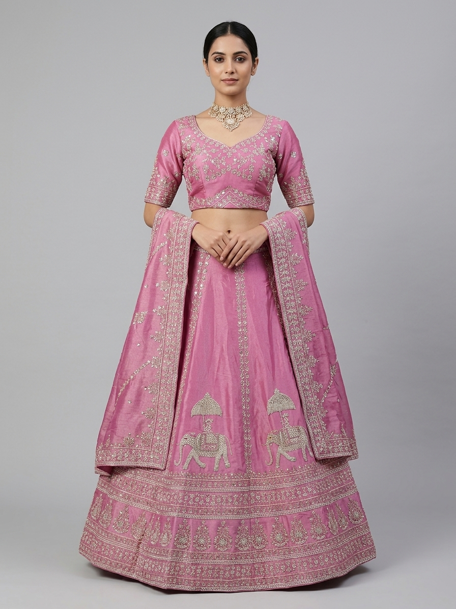 Bridal Lehnga - Anas - 1412 — Model — front view
