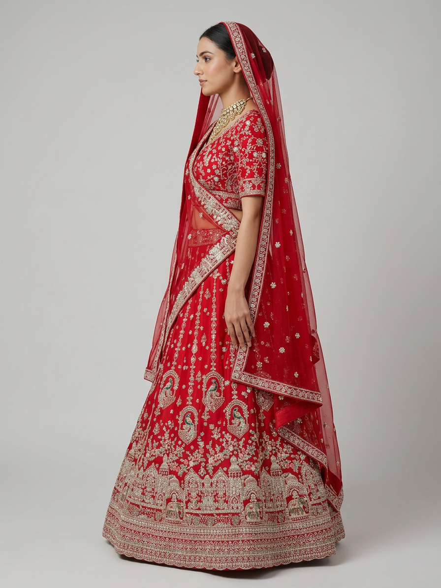 Bridal Lehnga — Model — right side view