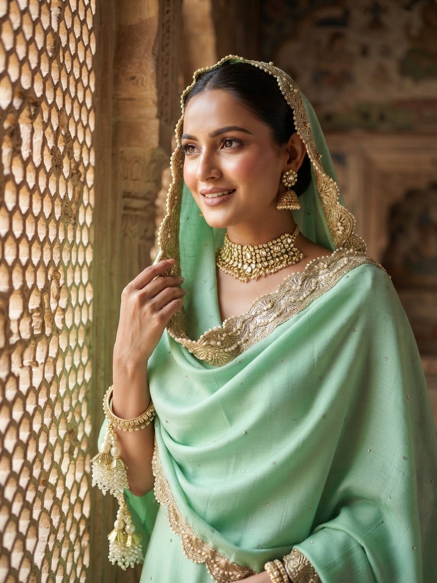 Indian bride wearing it · Heritage haveli
