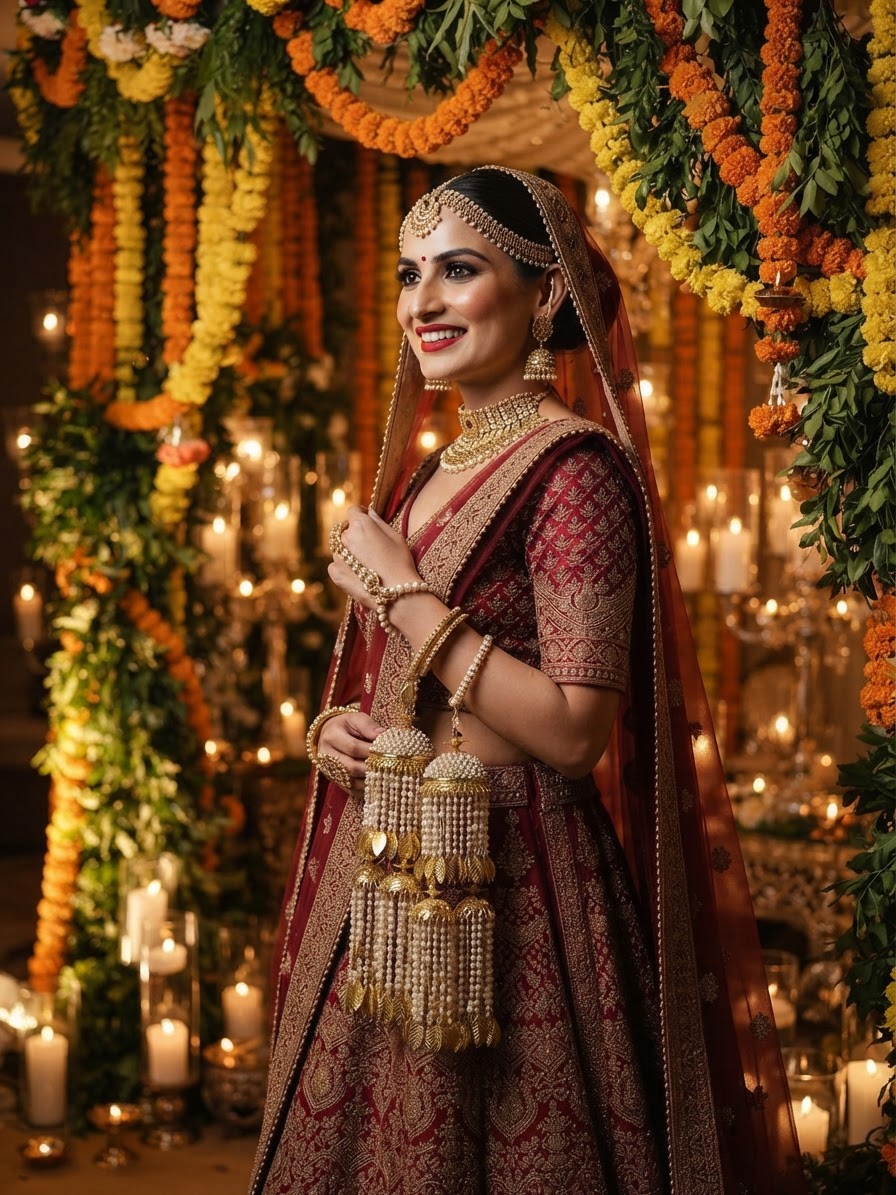 Indian bride wearing it · Wedding mandap