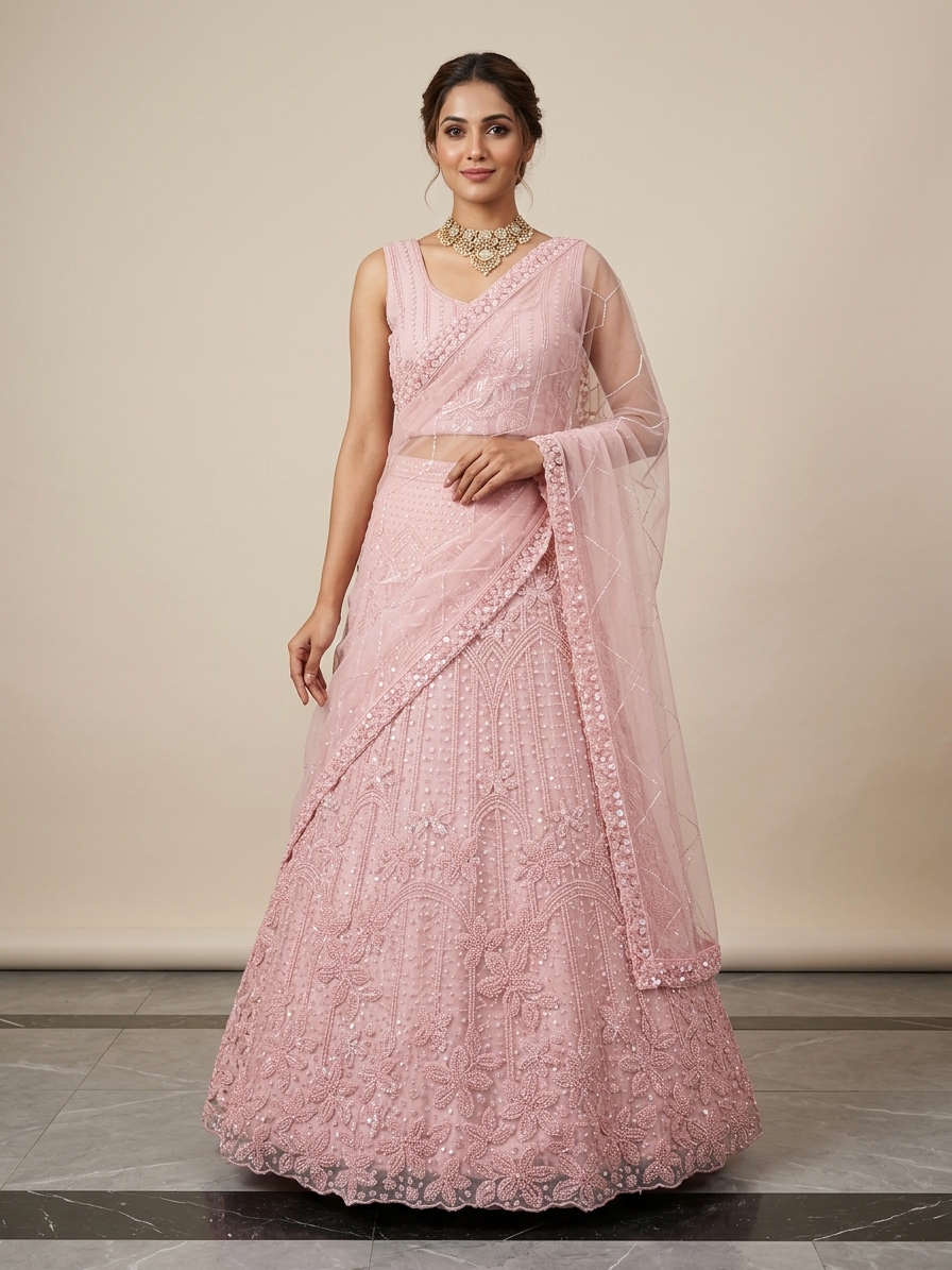 Bridal Lehnga — On an Indian model