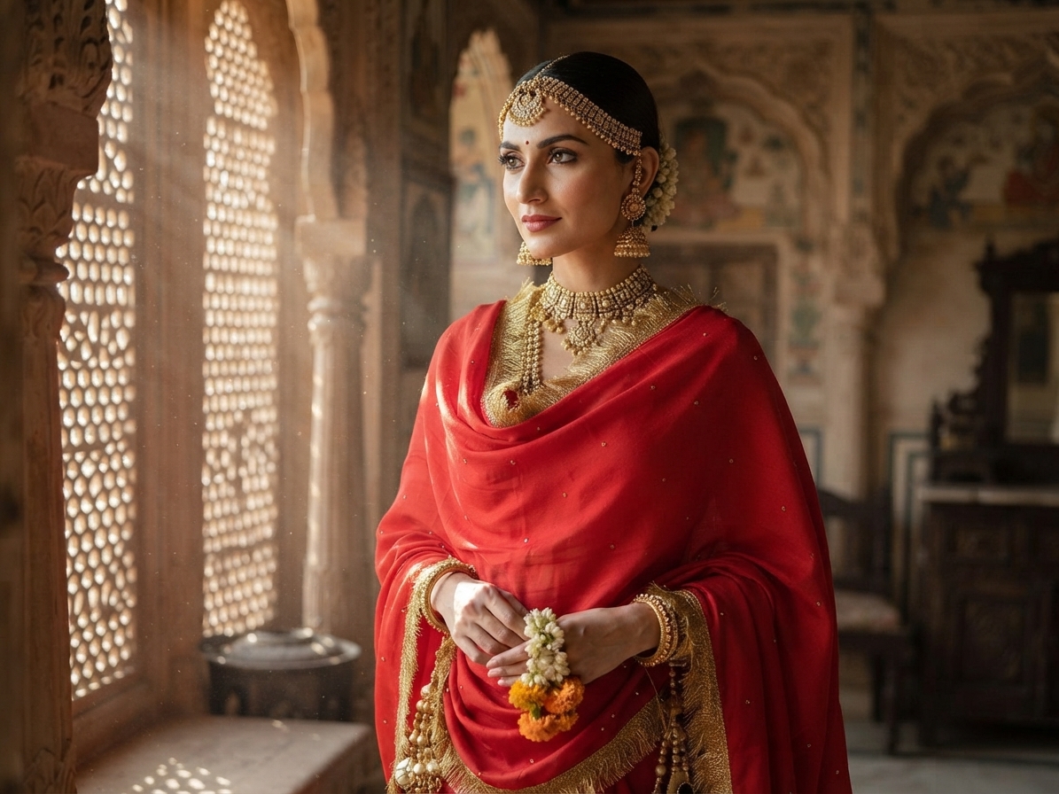Indian bride wearing it · Heritage haveli