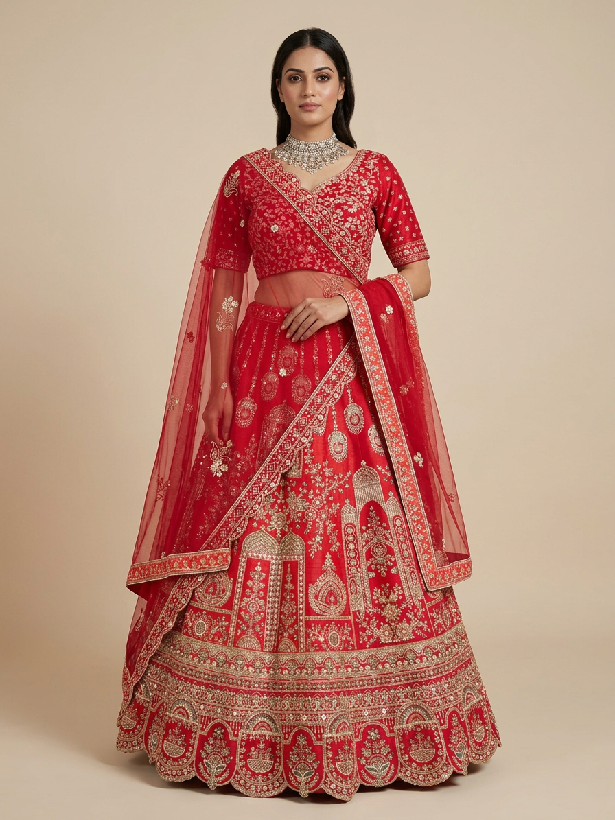 Bridal Lehnga — Model — front view