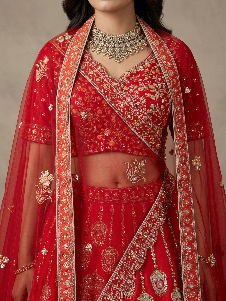 Bridal Lehnga — Model — clothing close-up
