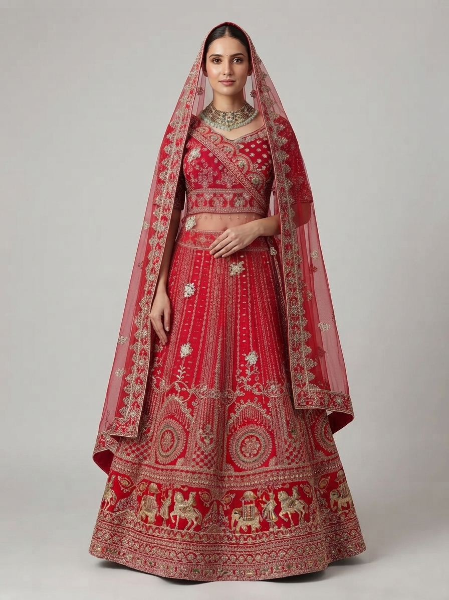 Bridal Lehnga — Model — front view