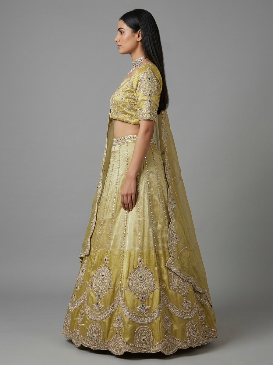 Bridal Lehnga — Model — left side view