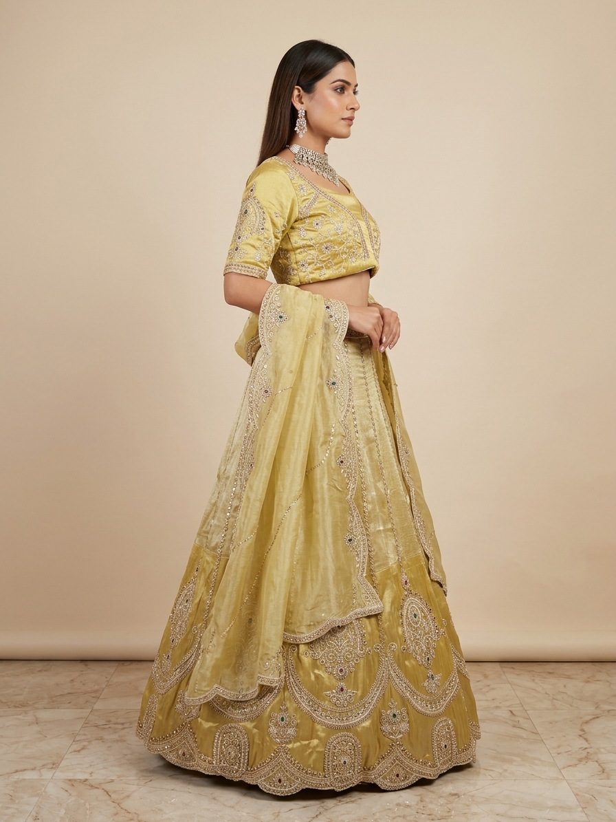 Bridal Lehnga — Model — right side view
