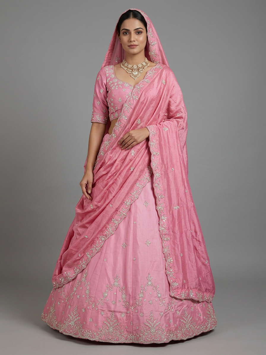 Bridal Lehnga - Anas - 1422 — Model — front view