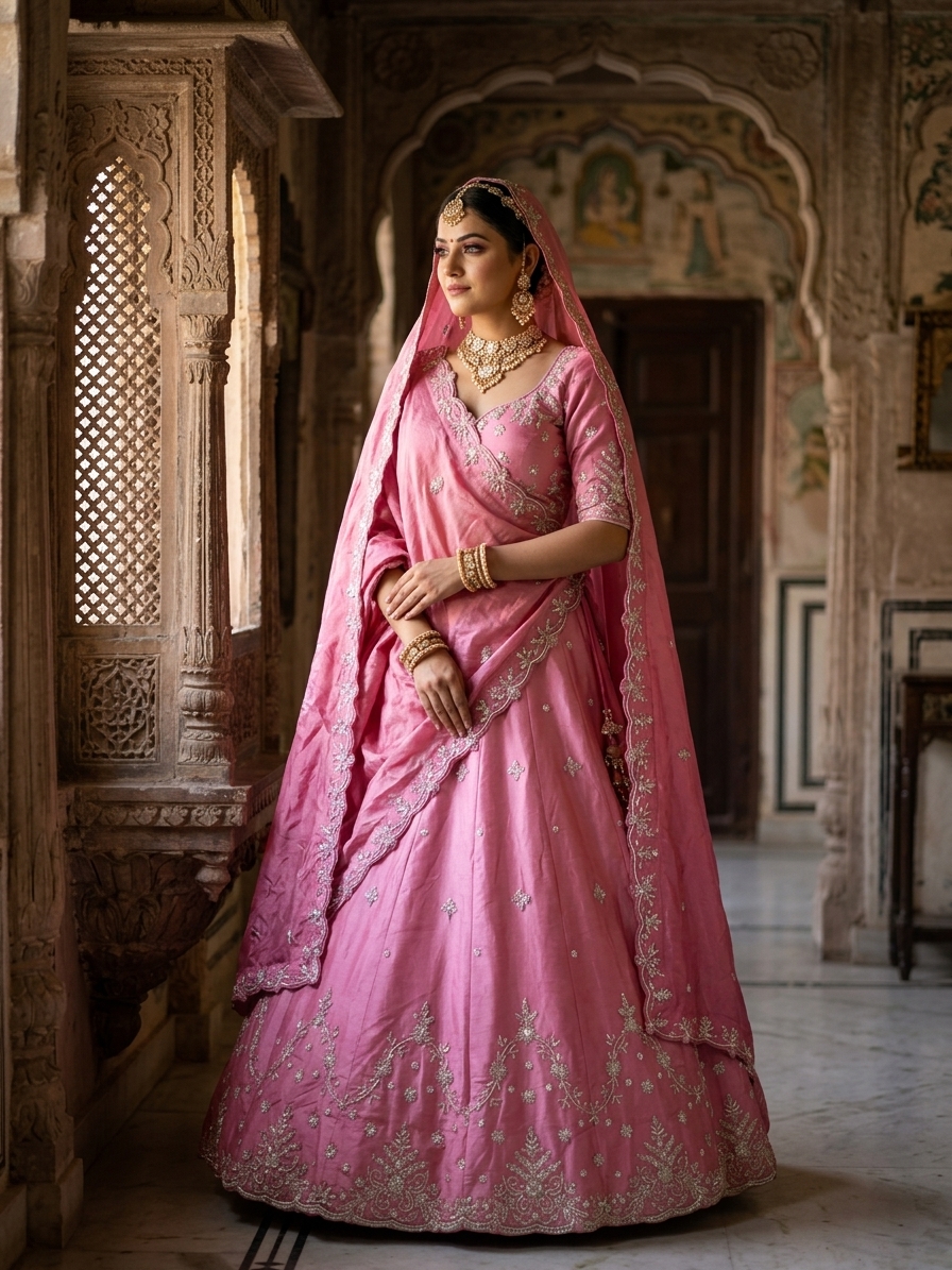 Bridal Lehnga - Anas - 1422 — Indian bride wearing it · Heritage haveli
