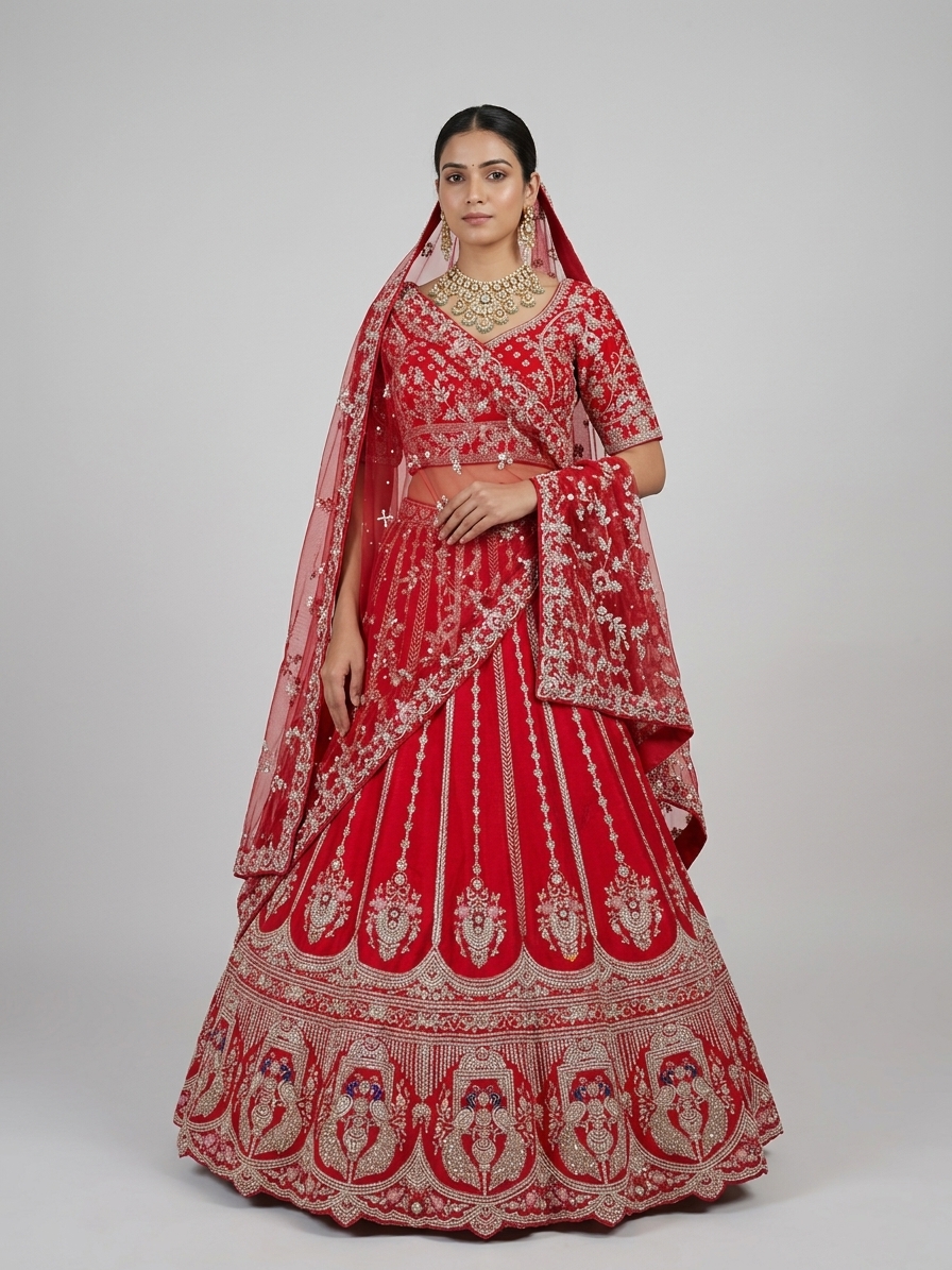 Bridal Lehnga - Sartaj -15 — Model — front view