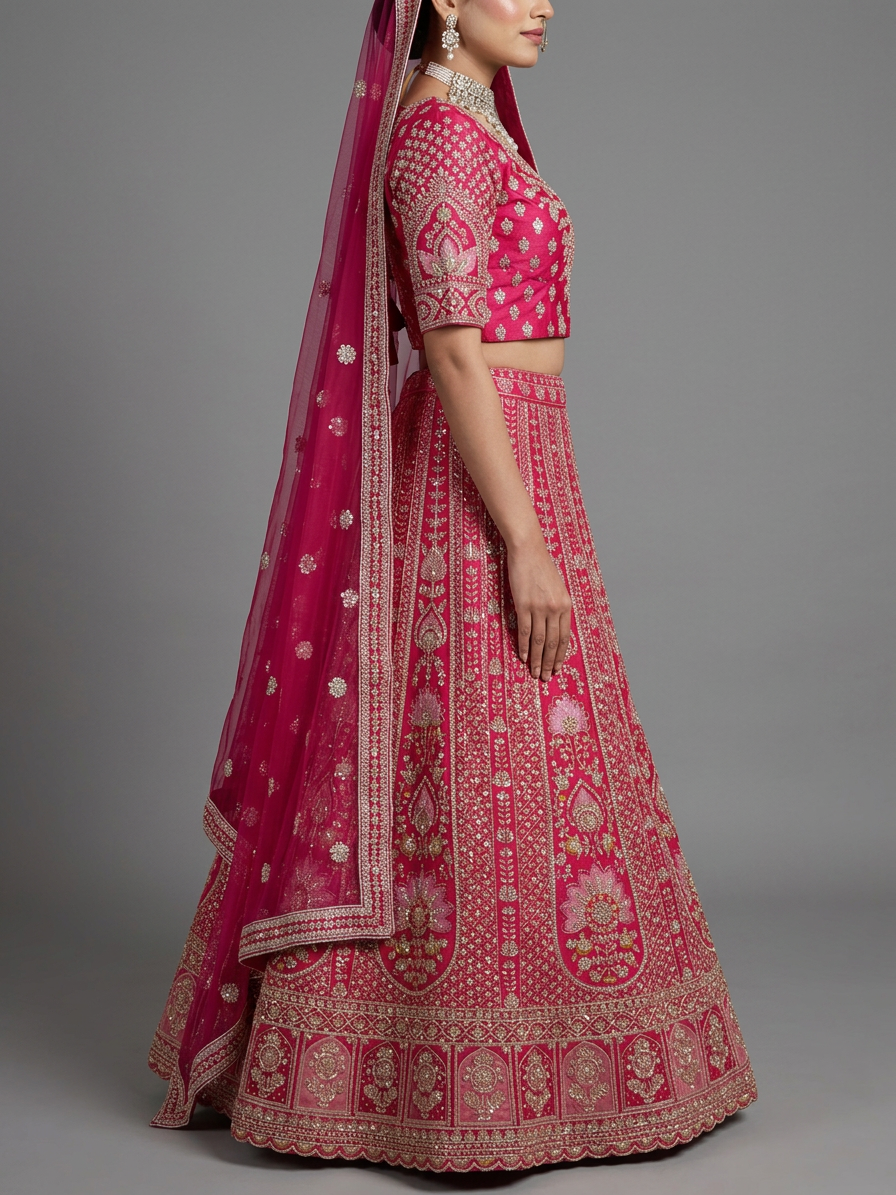 Bridal Lehnga — Model — right side view