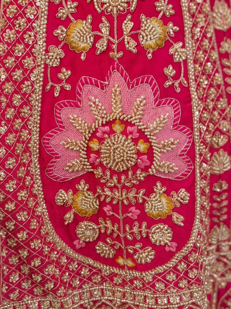 Bridal Lehnga — Macro — work close-up