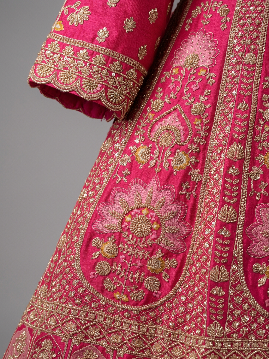 Bridal Lehnga — Fabric texture