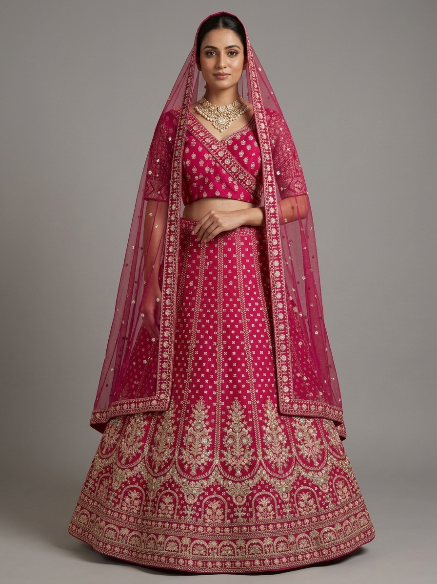 Bridal Lehnga — On an Indian model