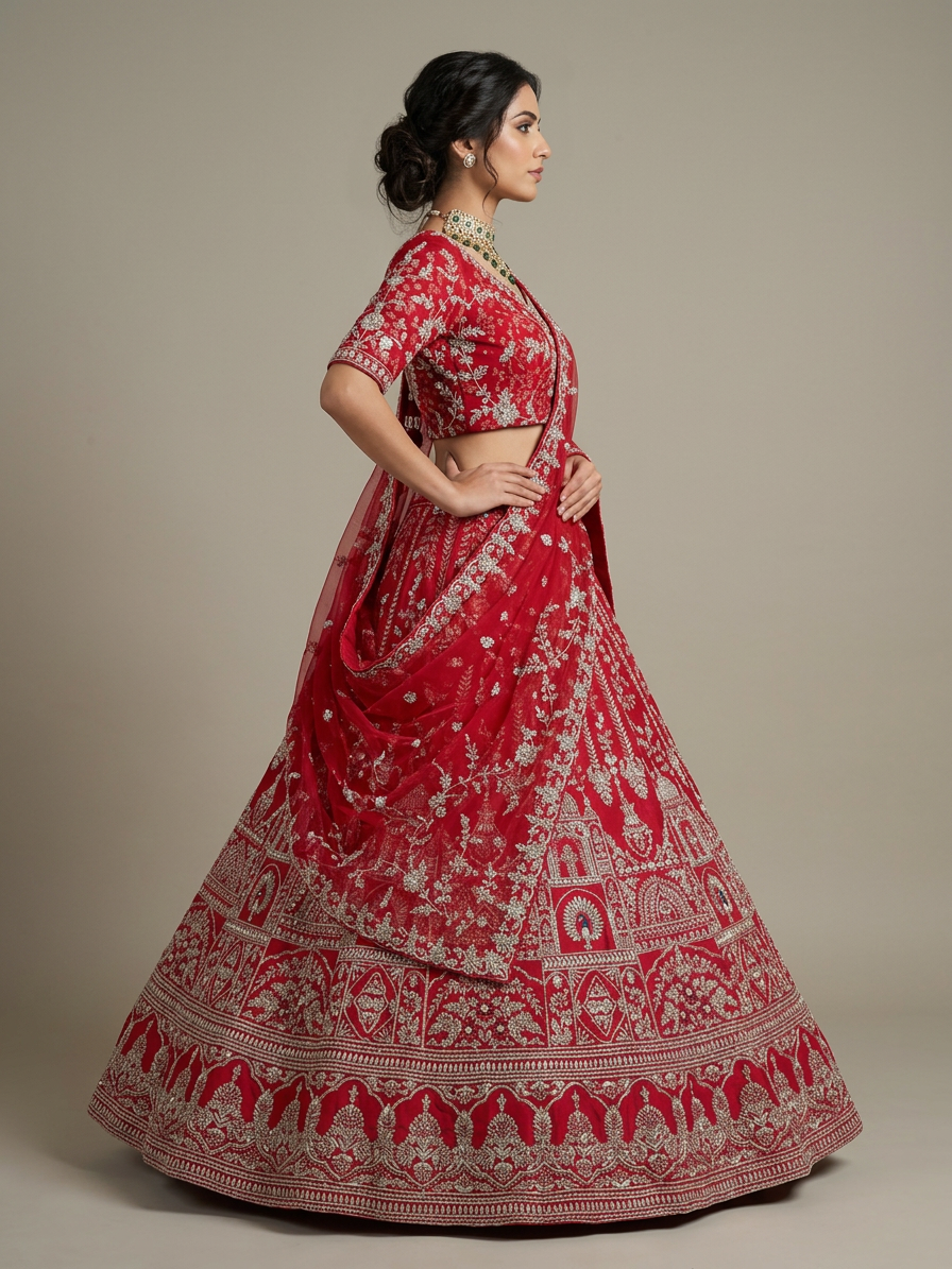 Bridal Lehnga - Sartaj -9 — Model — right side view