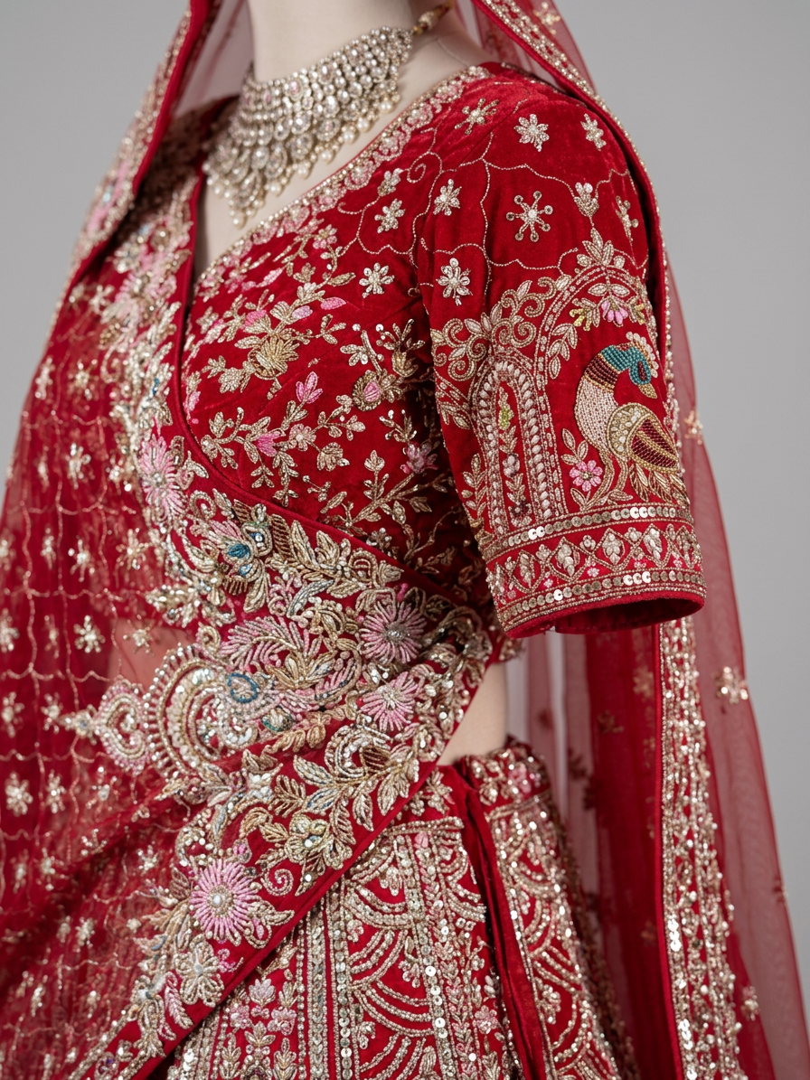 Bridal Lehnga - Anas - K8 — Fabric texture
