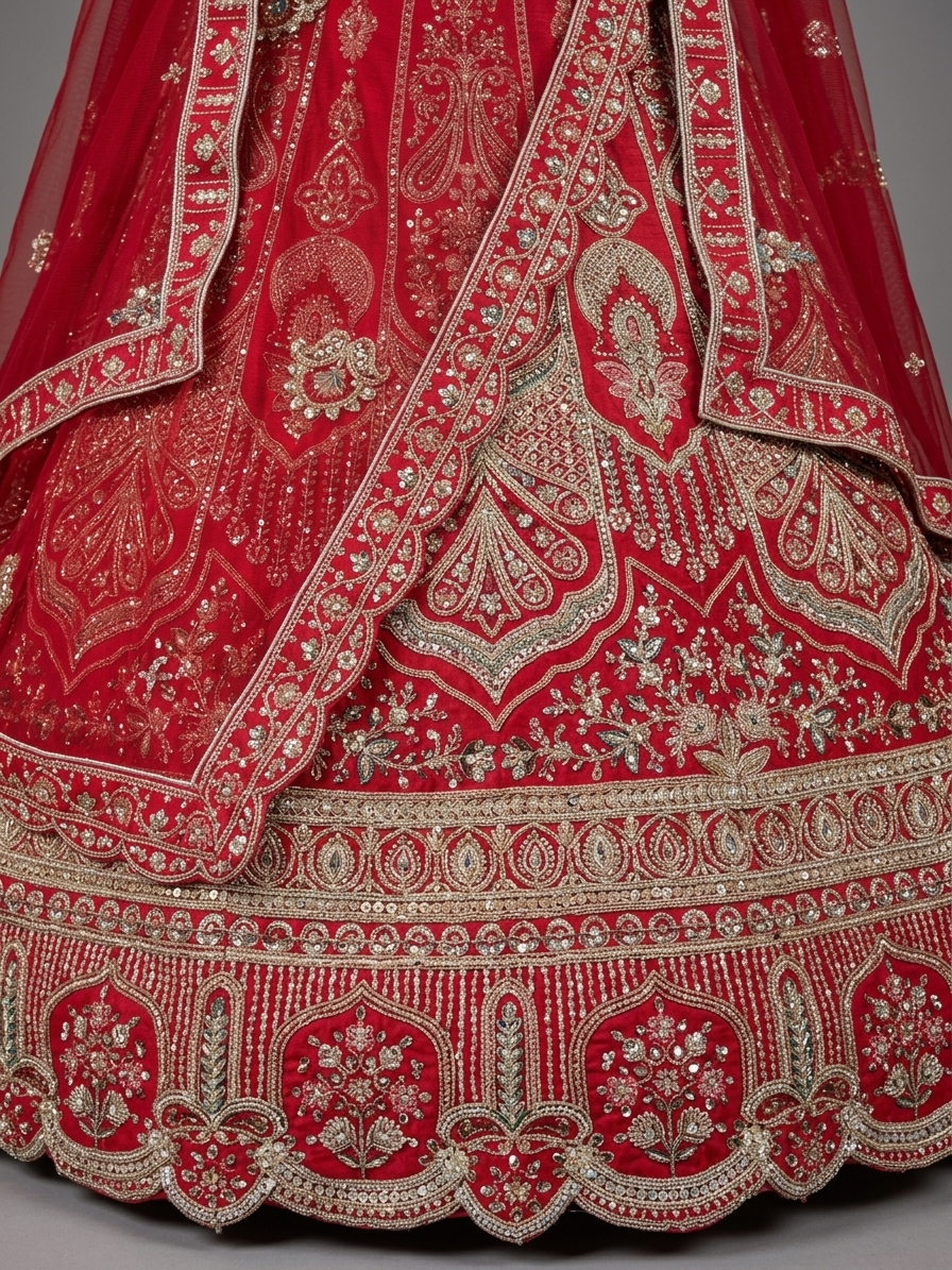 Bridal Lehnga — Macro — work close-up