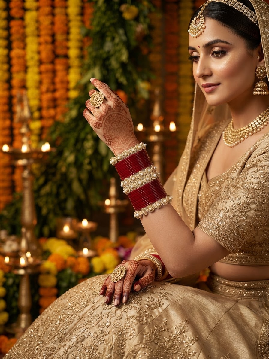 Red Lakh Chura Bangle Set