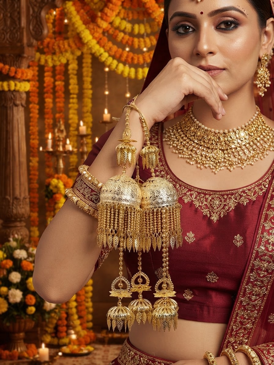 Gold-Tone Traditional Bridal Kaleera