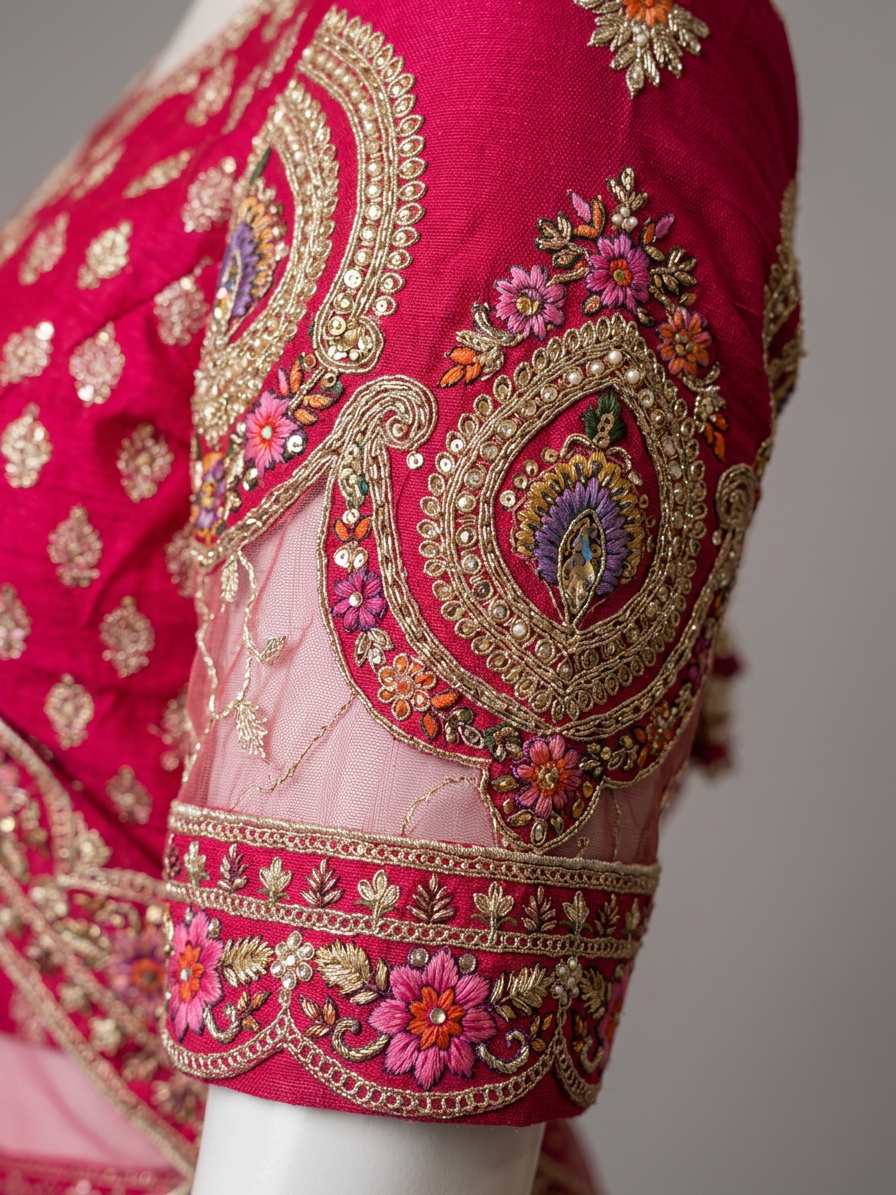Bridal Lehnga — Fabric texture