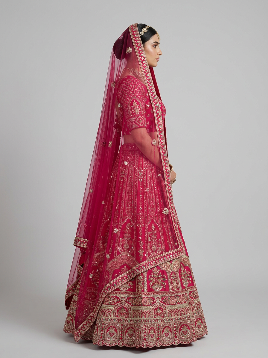 Bridal Lehnga — Model — right side view