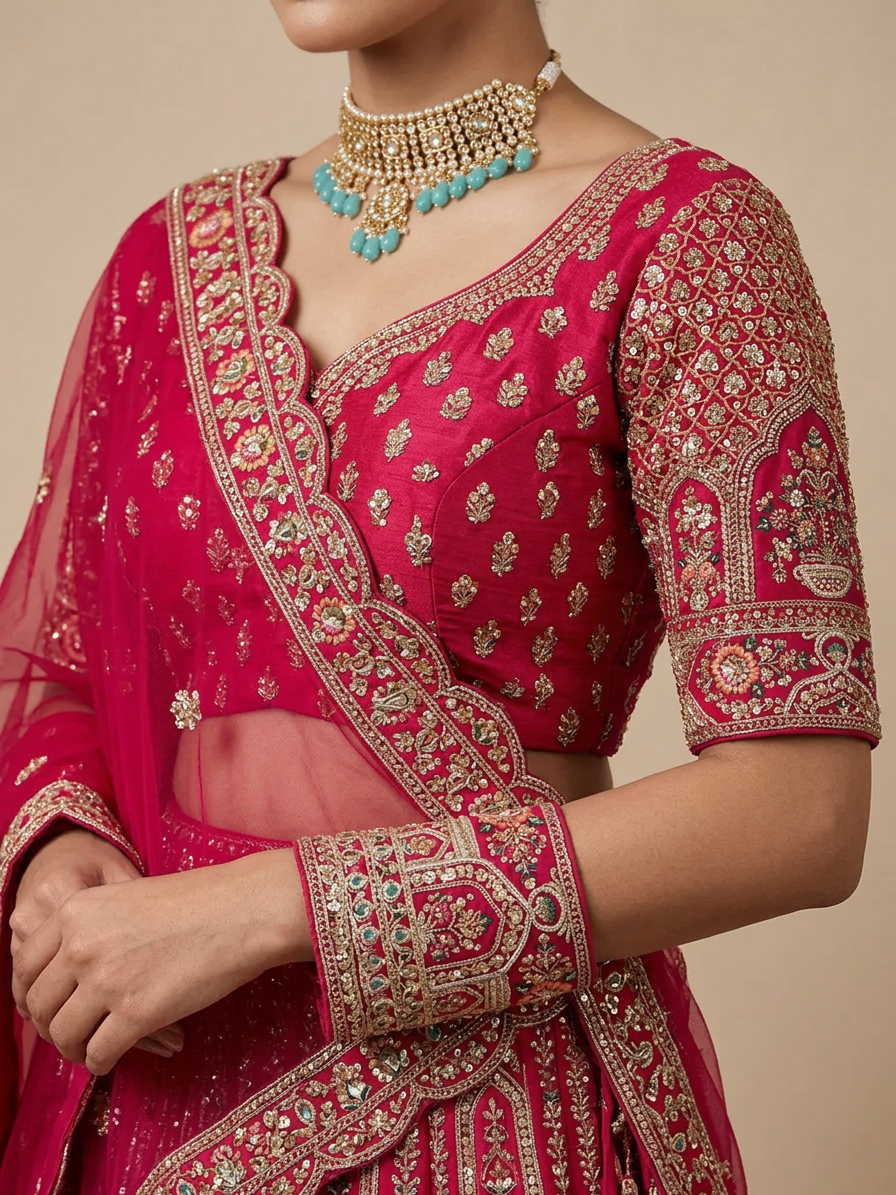 Bridal Lehnga — Model — clothing close-up